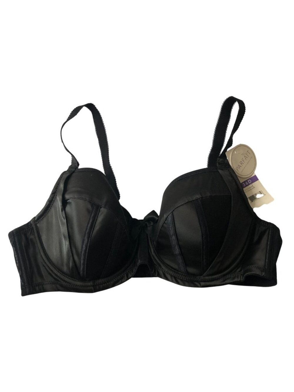 Parfait Charlotte Underwire Full Bust Padded Bra Black Three-Part Cups 36D - Picture 1 of 4